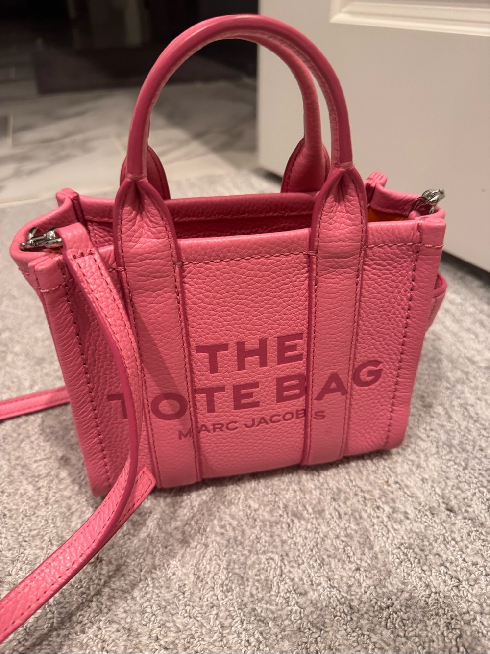 Marc Jacobs Pink Pebbled Leather The Tote Bag - Picture 3 of 4